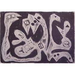 A.R. Penck (b. 1939) German, IDEA FOR SCULPTURE NUMBER, color lithograph, signed, numbered edit...