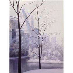 Dianne Romanello (20th Century) American, CENTRAL PARK, NY, oil painting on canvas, 46 1/2 x 35...