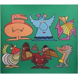 Jean Sariano (20th Century) French, UNTITLED, 1994, acrylic painting on paper, 26 3/4 x 29 1/2"...