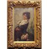Image 1 : G. Soulay (19th Century) European, WOMAN WITH FLOWERS, oil painting on canvas, 32 x 20, signed...