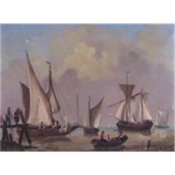 Temple (19th Century) European, FISHERMAN, oil painting on canvas, 15 x 19", signed lower right...