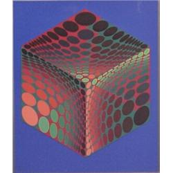 Victor Vasarely (1908-1997) Hungarian, UNTITLED, color screenprint, signed, numbered edition of...