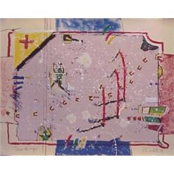 Randy Lee White (20th Century) Native American, BELOW THE SURFACE, hand painted color lithograp...
