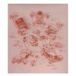 Robert Williams (20th Century) American, HOT ROD, 1985, a 3-D color poster published Ray Zone,...