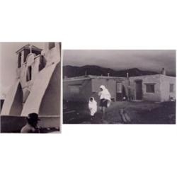 Myron Wood(20th Century) Mexican, VILLAGE SCENES, two black & white photographs, 9 x 13" and 13...