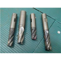 Misc Carbide End Mills, (3) 5/8", (1) 3/4"