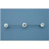 Image 1 : An impressive three-stone diamond bar brooch, the circular old brilliant cuts in claw settings, o...