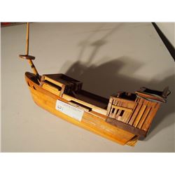 Folk Art Wooden Boat