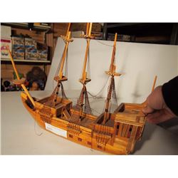 Folk Art Wooden Boat