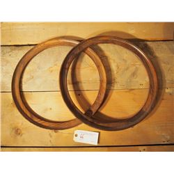 18" Round Oak Frames, Pair