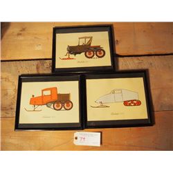 Vintage Snowmobile Prints (3)