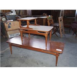 56"x20" Walnut Coffee Table, W/ Matching End Table