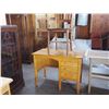 Image 1 : Small Oak 3 Drawer Desk & Oak Office Chair