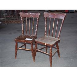 Small Child's Wood Chair, Pair