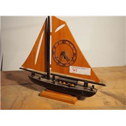 Hand Crafted Wooden Ship Clock