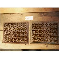 Cast Iron Floor Vents, Pair