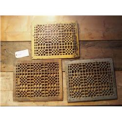 Cast Iron Floor Grates, Pair