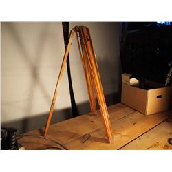 Oak & Brass Retractable Wooden Camera Tripod