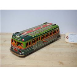Tin Litho Greyhound Friction Bus