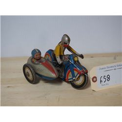 Vintage Wind-Up Motorcycle / Side Car