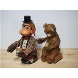 Battery Operated Drinking Monkey & Drinking Bear