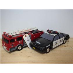 Battery Operated Police Car and Fire Truck