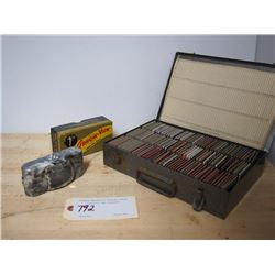 Arrow-View 35mm Slide Viewer with Metal Box Of Slides