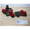 Image 1 : Cast Iron Motorbike and Panel Truck