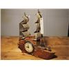 Image 1 : Wood Boat / Chrome Sail / Clock