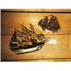 Image 1 : Brass Ship 20" and Copper Sail Ship 11"