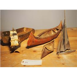 Assorted Folk Art Ships (5)