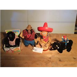 Monkeys (3) and Bull (1) Battery Operated Mechanical Toy