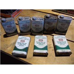 Texaco Lubricant Tins (5) NOS, (3) Empty