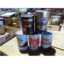 Assorted Texaco Quarts (5)