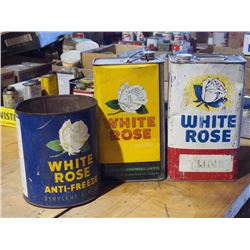 Assorted White Rose Gal. Tins (3)