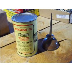 Beatty 1 Quart Oil Can & Beatty Oiler