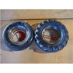 Bridgestone Tire Ashtrays, Pair