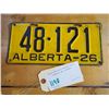 Image 1 : 1926 Alta Licence Plate, Excellent Condition