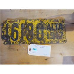 1917 Alta Licence Plate