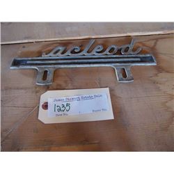 Macleod License Plate Topper, Damaged