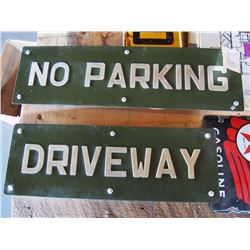 James Stewart Hand Crafter NO PARKING & DRIVEWAY Signs