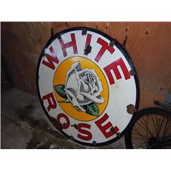 Porcelain White Rose Dealer Sign
