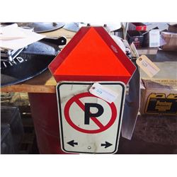 No Parking Sign & Slow Moving Vehicle Sign