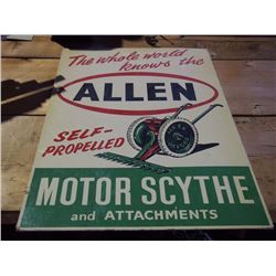 Hard Cardboard Allen Motor Scythe Sign