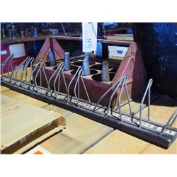 Metal Oil Bottle Rack with 4 Spouts & Fan Belt Rack