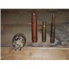 Image 1 : Brass Bullet Casings (3) & Grenade Casing (1)