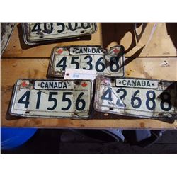 Canadian Army Licence Plates, Set of 3
