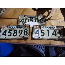 Canadian Army Licence Plates, Set of 3