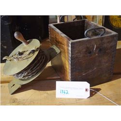 Large Reel of Telephone Line in Wooden Box