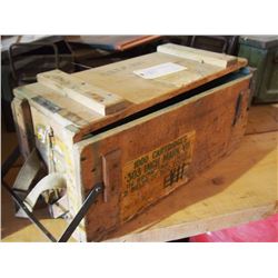 Wooden Ammo Box, Bottom of Paper Label Reads 4/12/42